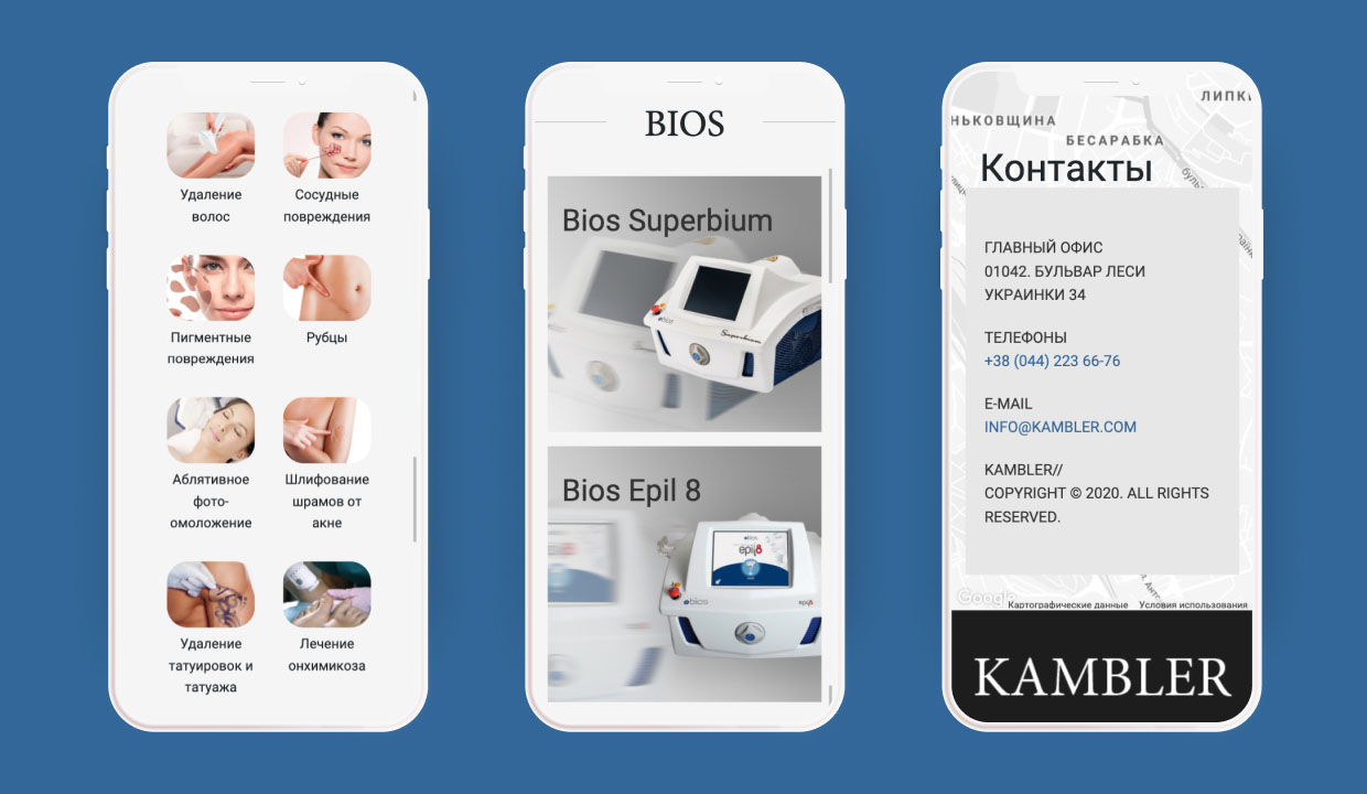 KAMBLER medical equipment distributor website - photo №7